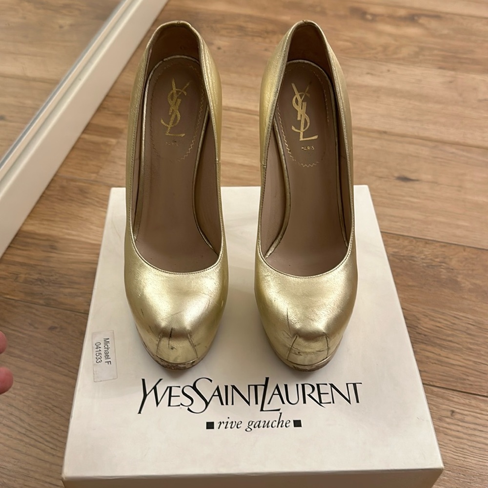 Ysl tribute gold shoes women size 38